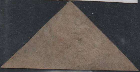 1858 COGH bright yellow green on white paper 1s Perkins Bacon Triangle in VFU-condition