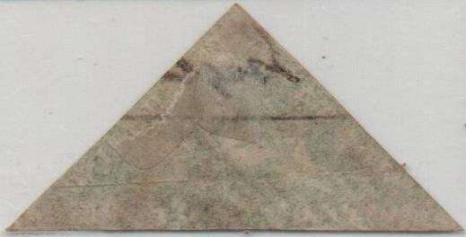 1858 COGH scarce deep dark green 1s Perkins Bacon Triangle in VFU-condition