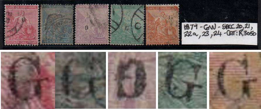 1877 Griqualand West part set with various OVPT's in VFU-condition