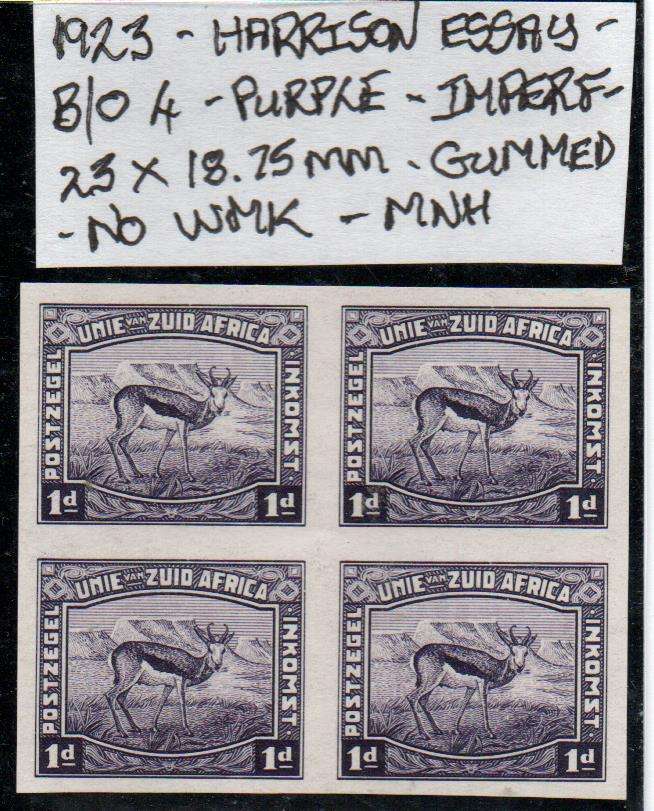 Rare 1923 purple Union Harrison Essay multiple in MNH-condition