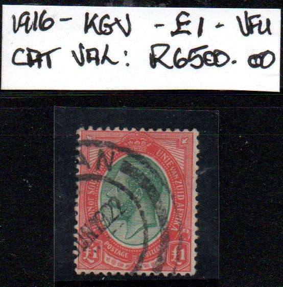 1916 Union KGV 1 pound in VFU-condition