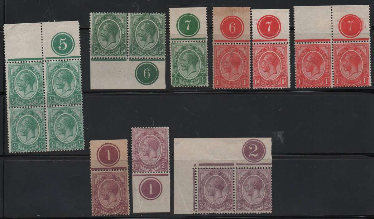 1913-26 Union KGV selection of controls in MNH/LMM-condition