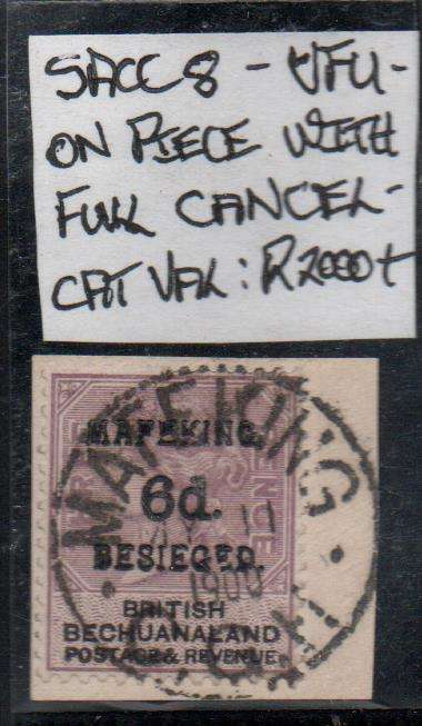 Scarce Mafeking Siege Overprint on piece in VFU-condition