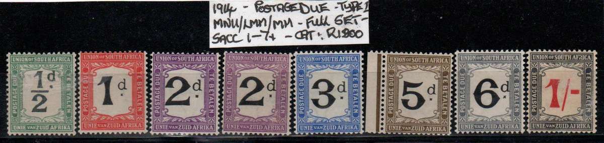 1914 Union scarce Postage Due full set in MNH/LMM/MM-condition