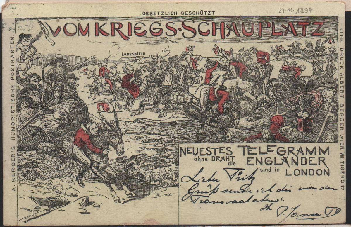 1899 Anglo Boer War - Austrian humorous postcard in VFU-condition