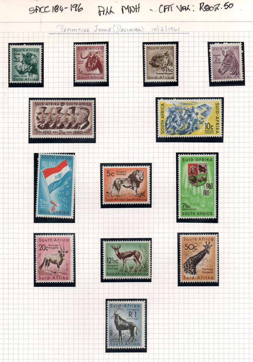 1961 Union Decimal Definitive full set in MNH-condition