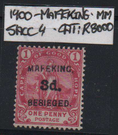 1900 Mafeking besieged 3d OVPT on COGH 1d (SACC 4) in scarce MM-condition