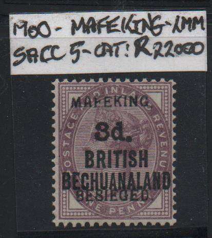 1900 Mafeking besieged 3d OVPT on Bech. Protectorate 1d (SACC 5) in scarce LMM-condition