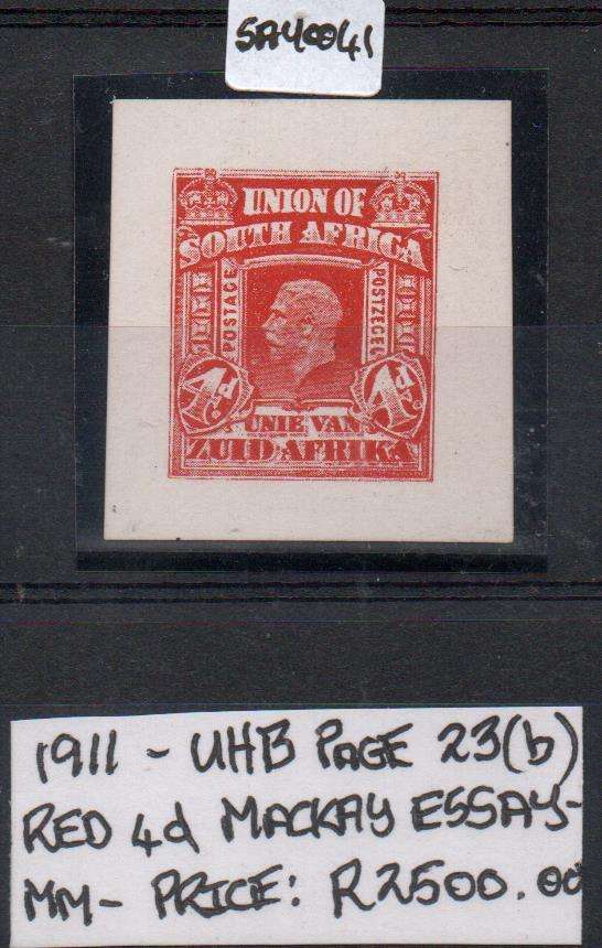 1911 Union Mackay Essay - 4d Red in MM-condition