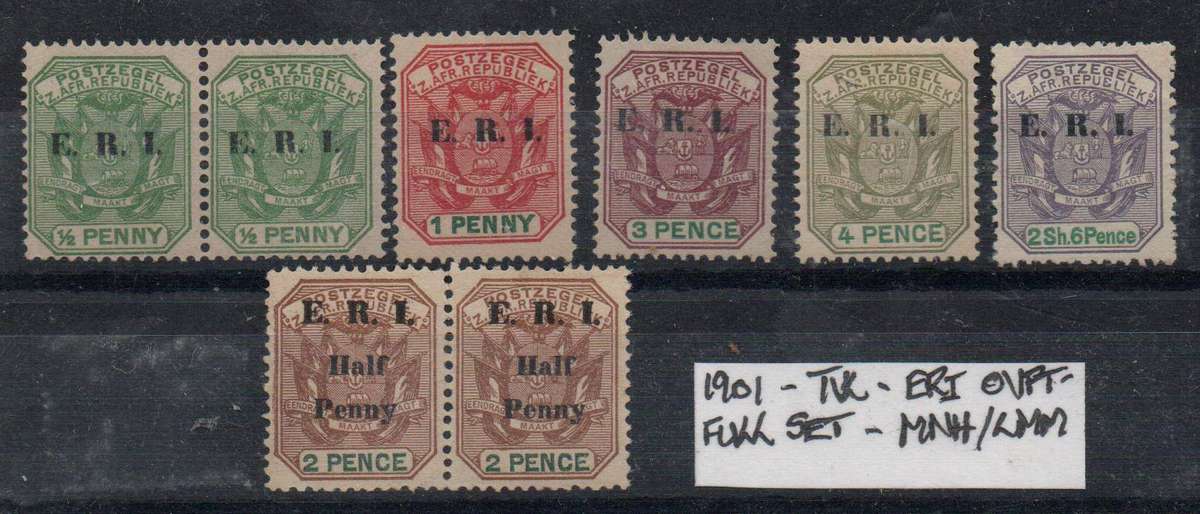 1901 - TVL Overprinted Definitive Issue - Full set of 6 values with two pairs in MNH/LMM-condition