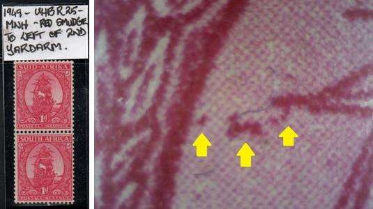 1949 Hyphenated & Screened Definitive 1d-coil pair with variety in MNH-condition