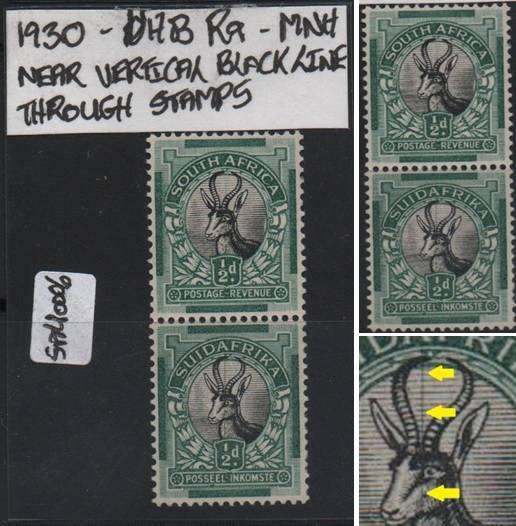 1930 Union Roto Printing 1/2d coil pair with variety in MNH-condition