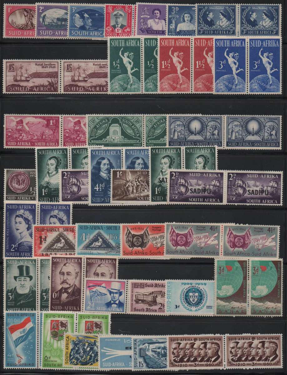 1945-60 - SA Union Selection of commemorative sets/issues in MNH/MM-condition (mostly MNH)