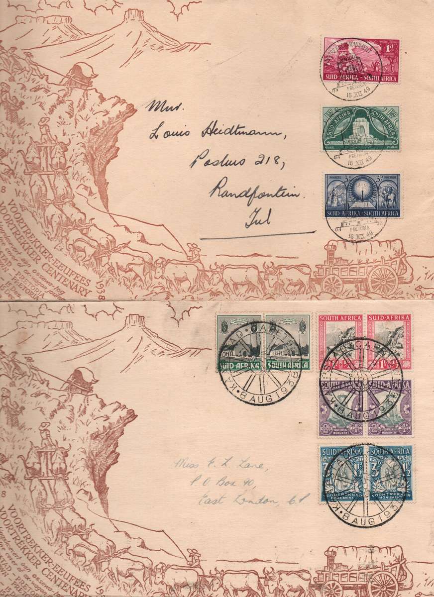 Union Voortrekker  bundle of 10 covers with various cancels (some scarce) in used-condition