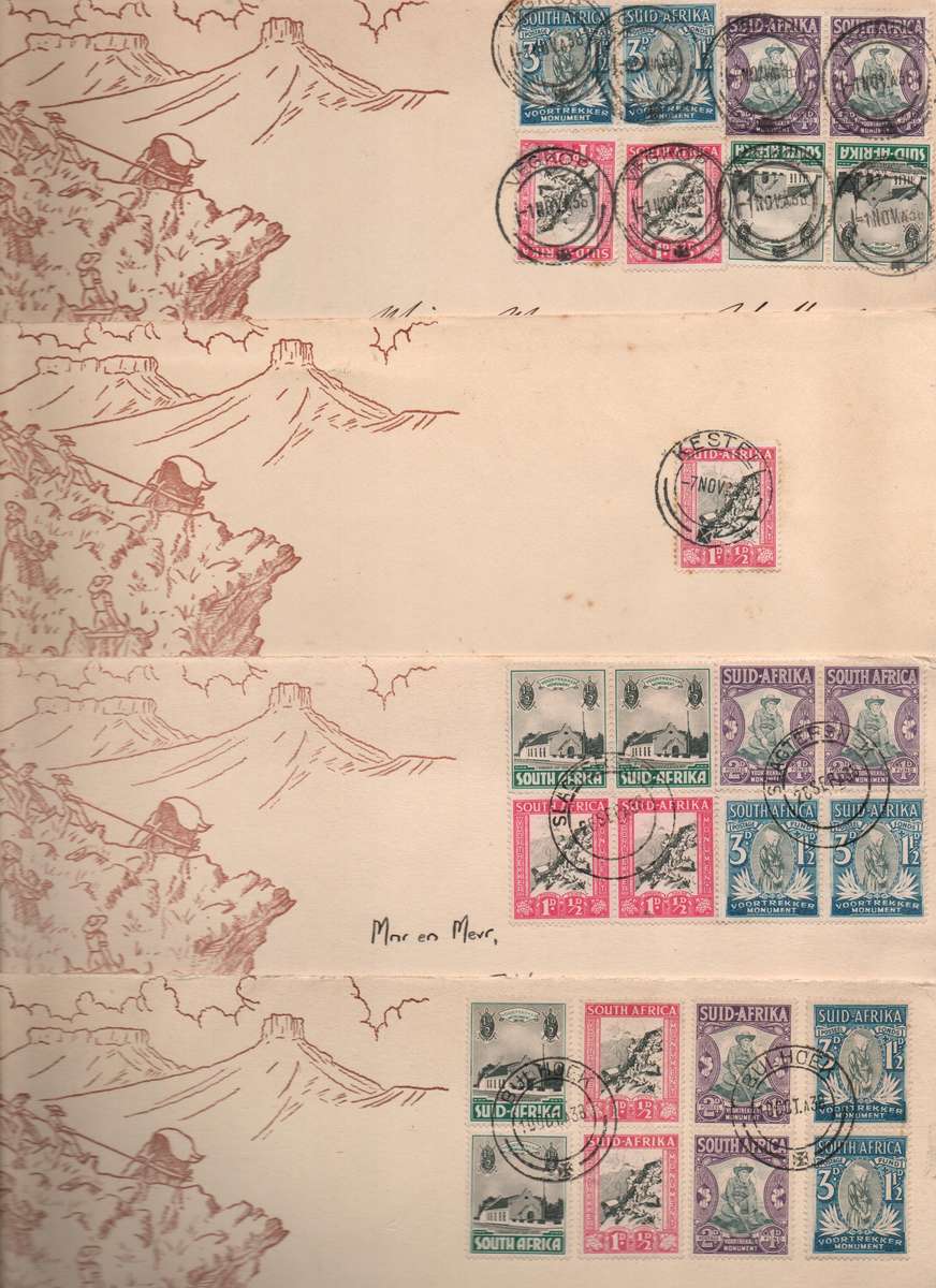 Union Voortrekker  bundle of 10 covers with various cancels (some scarce) in used-condition