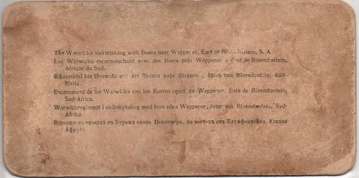 Very scarce ABW battlefield photo of Wepener skirmish in used-condition