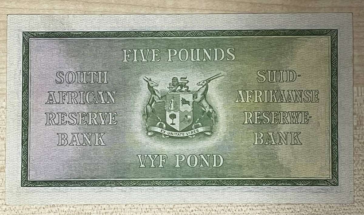 1937 MH DE Kock Five Pound, CRISP NOTE