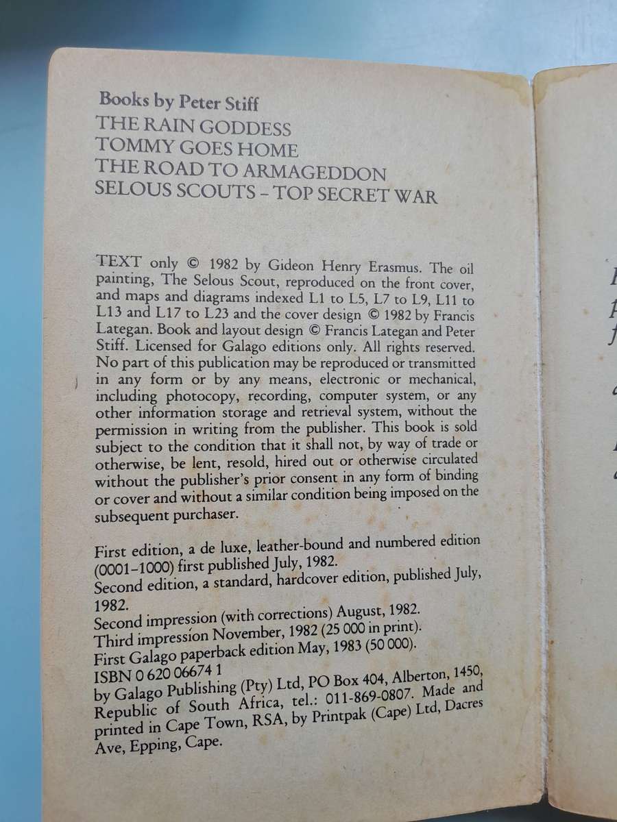 Selous Scouts Top Secret War - Lt.Col. Ron Reid Daly as told to Peter Stiff.