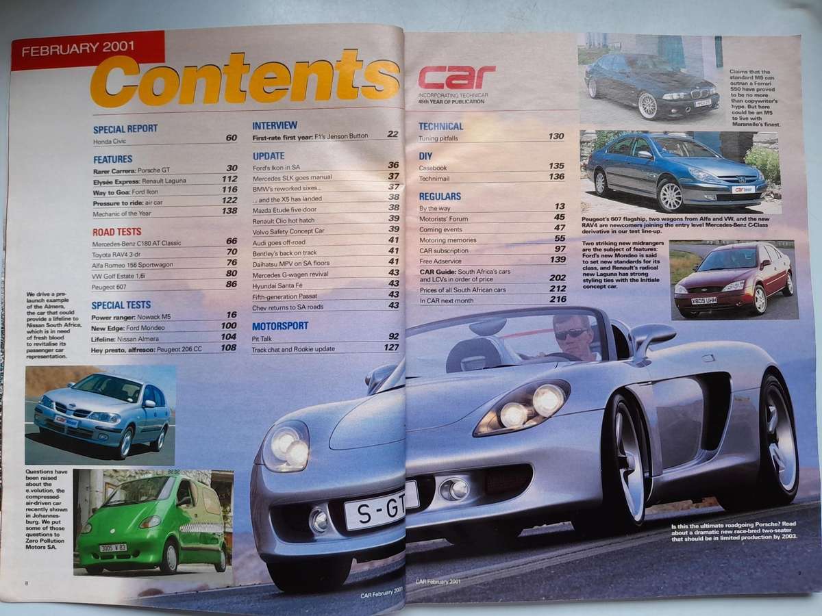 CAR Magazine - February 2001. - a few pictures cut out.