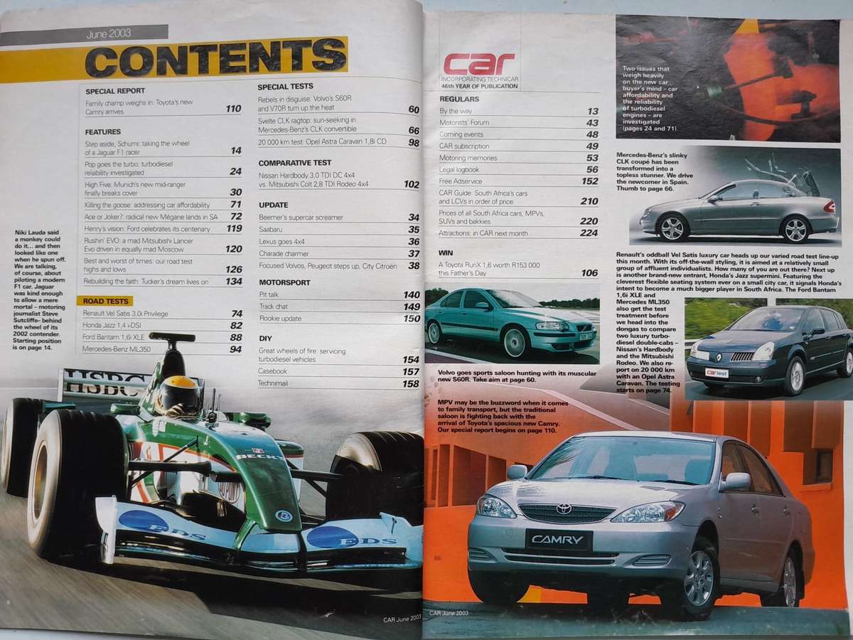 CAR MAGAZINE - June 2003 and August 2003.