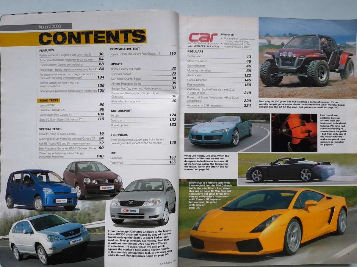 CAR MAGAZINE - June 2003 and August 2003.