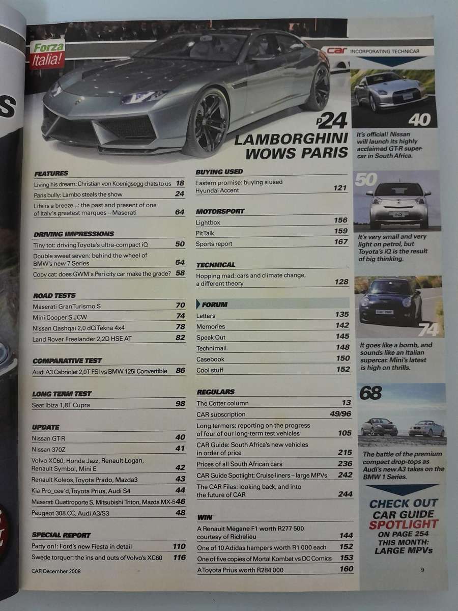 CAR MAGAZINE - November 2008 and December 2008.