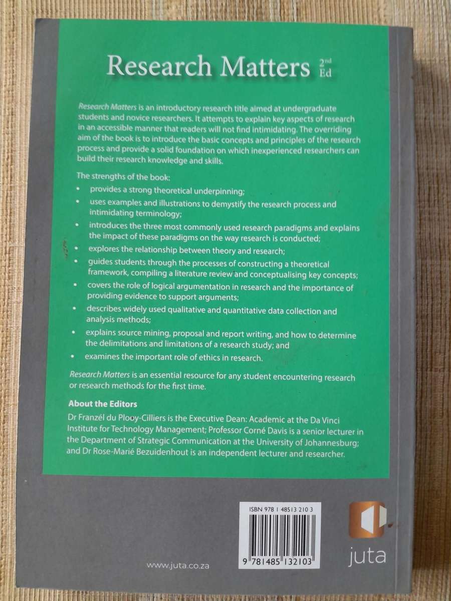RESEARCH MATTERS - 2nd Edition -  JUTA
