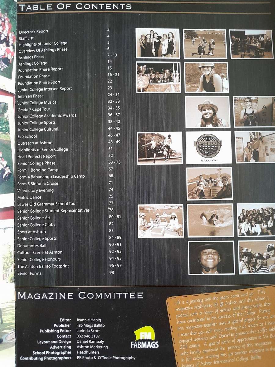 ASHTON INTERNATIONAL COLLEGE - BALLITO - 2011 MAGAZINE.