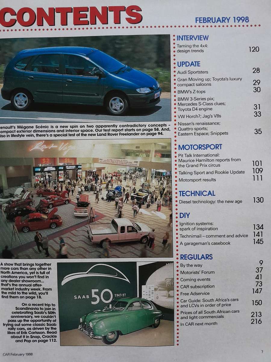 CAR MAGAZINE - February 1998.