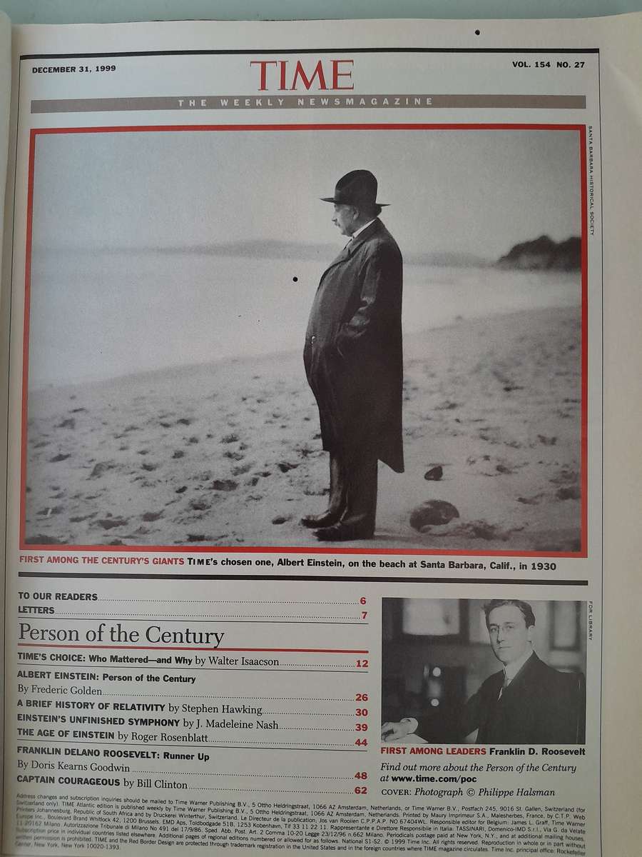 Time Magazine Person of the Century - Albert Einstein - December 31 1999
