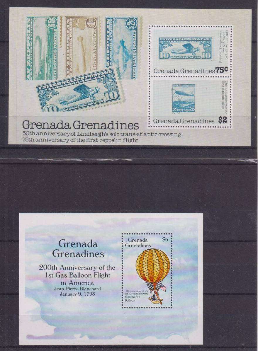 R12 SALE - 2 x MINISHEETS - AIRSHIPS AND HOT AIR BALLOONS - GRENADA GRENADINES