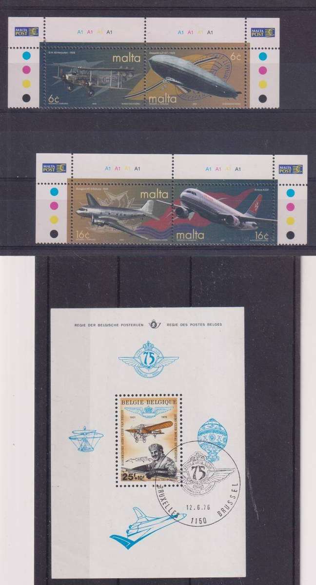 R12 SALE - 2 x MINISHEETS - AIRSHIPS, HOT AIR BALLOONS, AVIATION