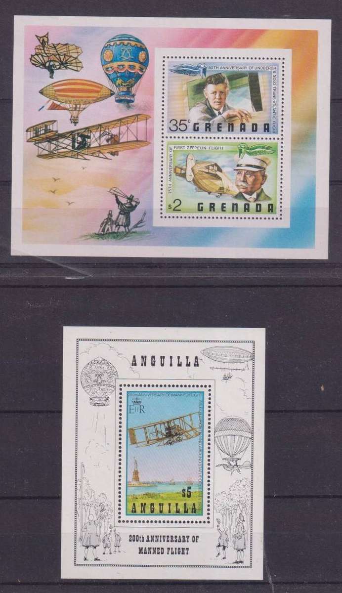 R12 SALE - 2 x MINISHEETS - AIRSHIPS, HOT AIR BALLOONS, AVIATION