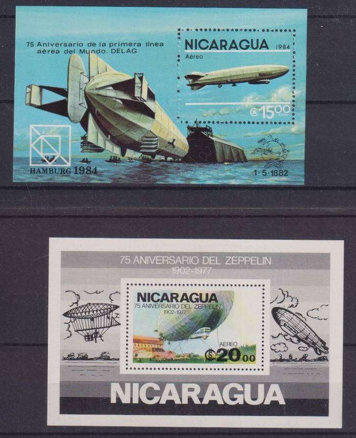 R12 SALE - 2 x MINISHEETS - AIRSHIPS, HOT AIR BALLOONS, AVIATION