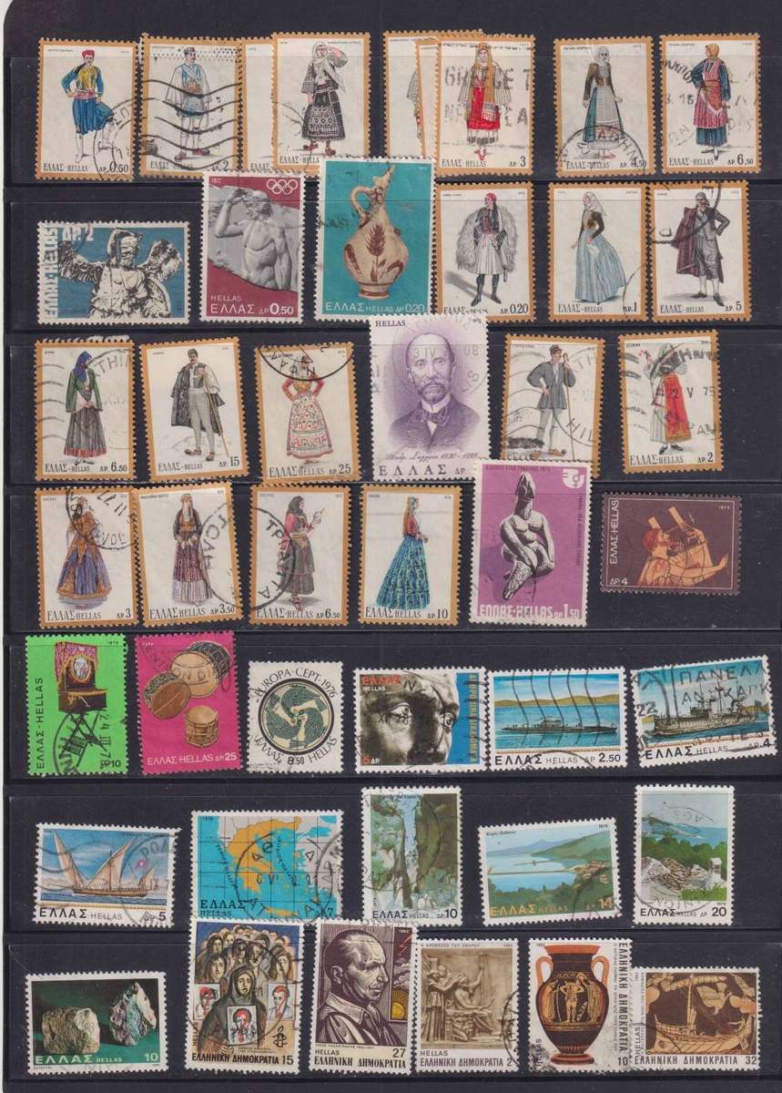 COLLECTION OF GREECE STAMPS - (3 SCANS)