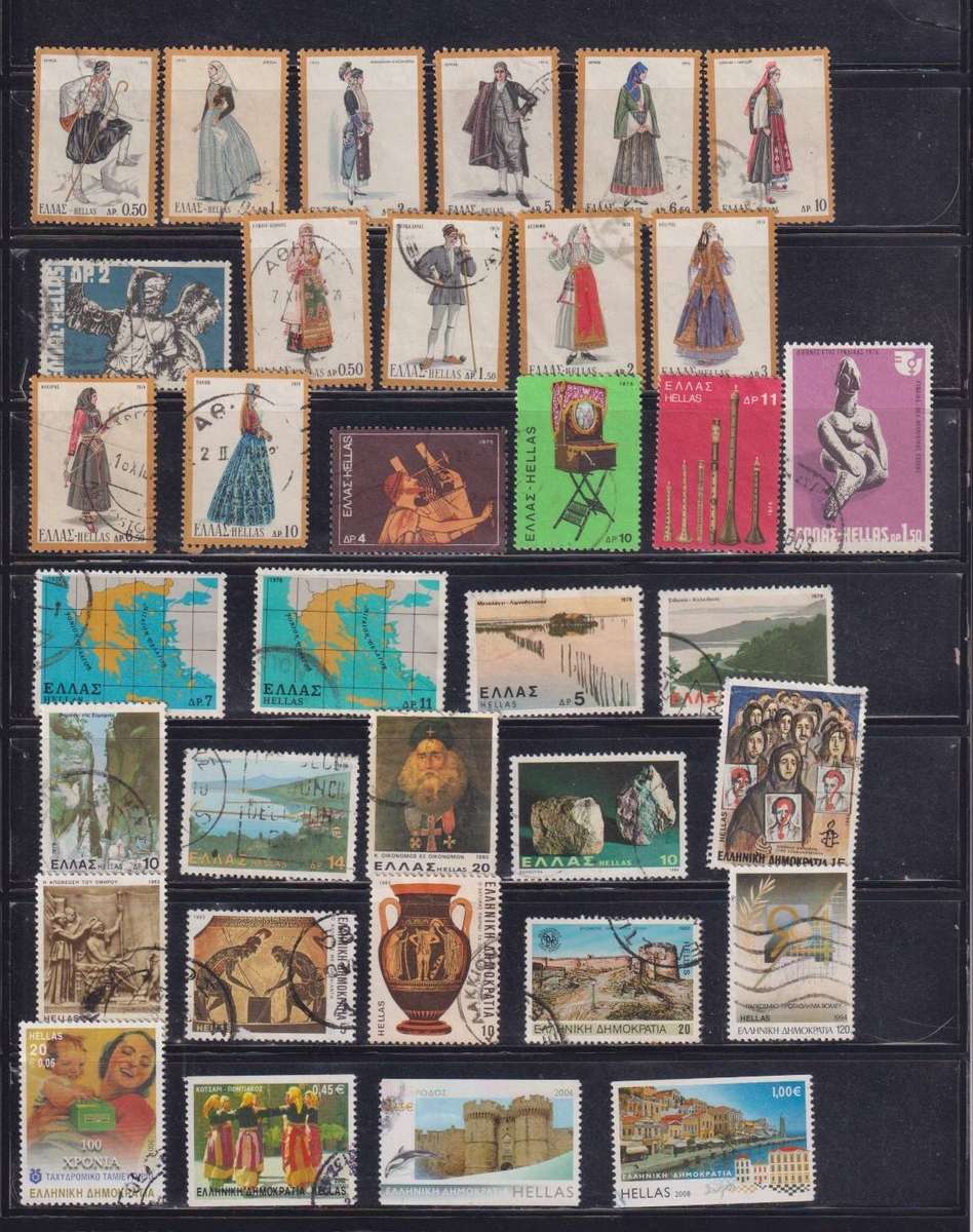 COLLECTION OF GREECE STAMPS - (3 SCANS)
