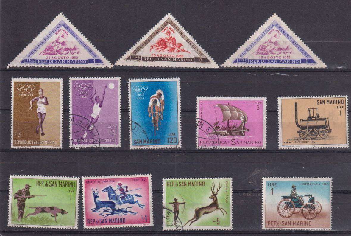 COLLECTION OF EARLY SAN MARINO STAMPS - SEE 6 SCANS