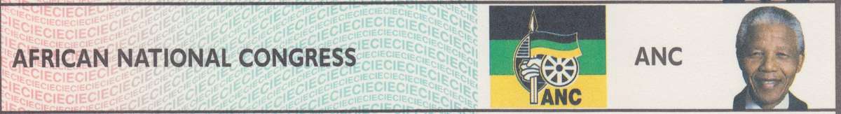 SOUTH AFRICA 1994 BALLOT PAPER (NATAL) with Nelson Mandela - Genuine