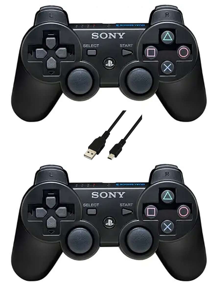 Sony PS3 DualShock 3 Original Black Controller Twin Pack (2 Controllers)