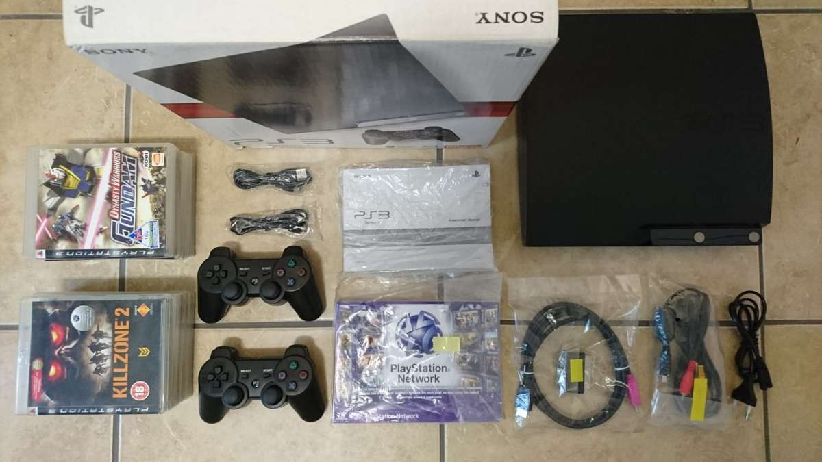 Sony PlayStation 3 Slim 120GB Console (PS3) + 2 New Controllers