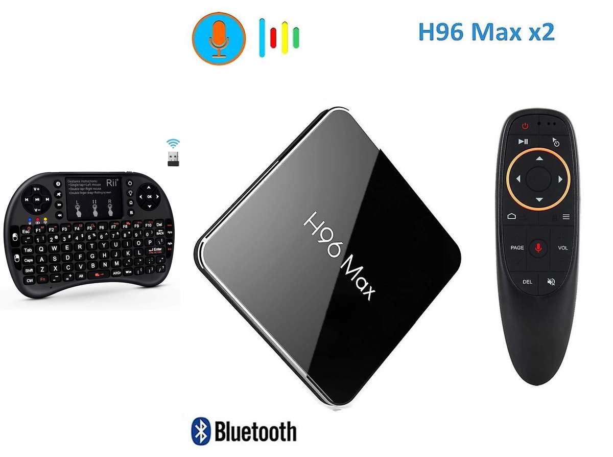 H96 Max X2 Android Media Player Quad Core 4GB RAM 32GB Storage + Rii i8+ Wireless Mini Keyboard