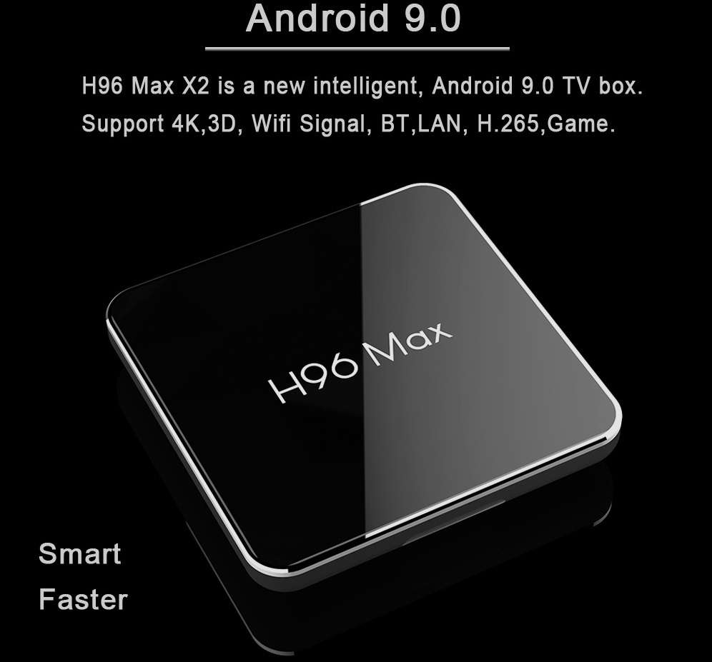 H96 Max X2 Android Media Player Quad Core 4GB RAM 32GB Storage + Rii i8+ Wireless Mini Keyboard