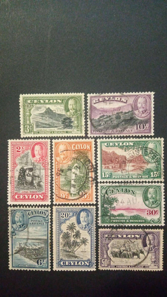 King George VI CEYLON POSTAGE & REVENUE part set