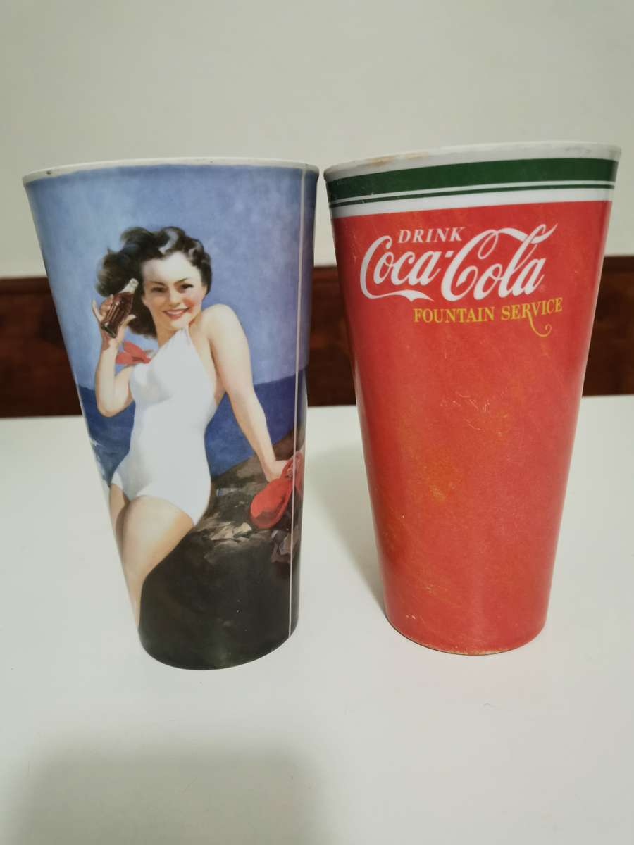 Coca Cola Gibson fountain cups pair
