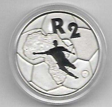R1 AUCTION - 1996 R2 AFRICAN CUP OF NATIONS (BAFANA BAFANA) PROOF CROWN SIZE SILVER