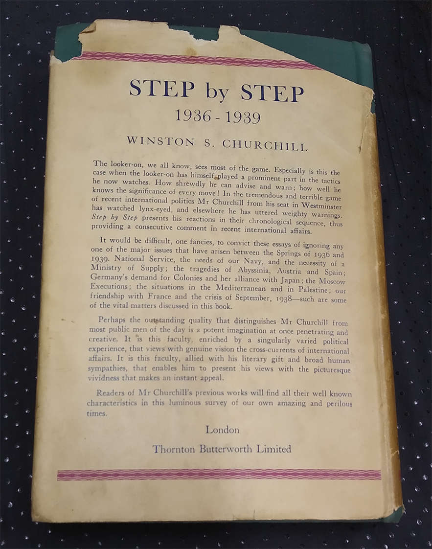 Step by Step 1936-1939 by Winston Churchill (1st Edition, 4th Impression)