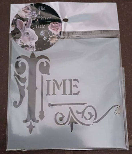 Stencil - Time - 10x10cm