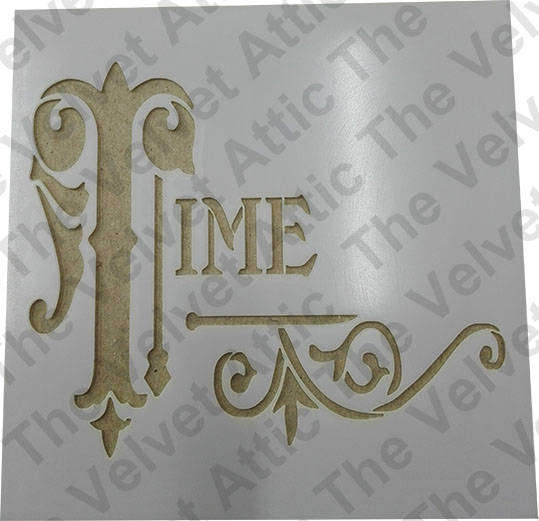 Stencil - Time - 10x10cm