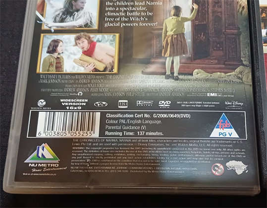 Set of 2 DVD's - The Chronicles of Narnia