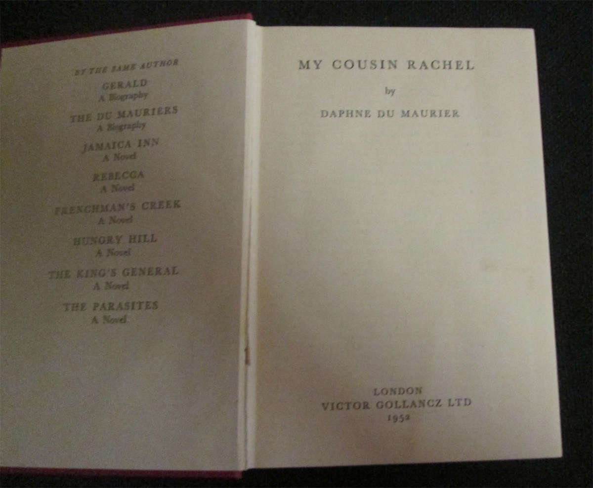 My Cousin Rachel by Daphne Du Maurier